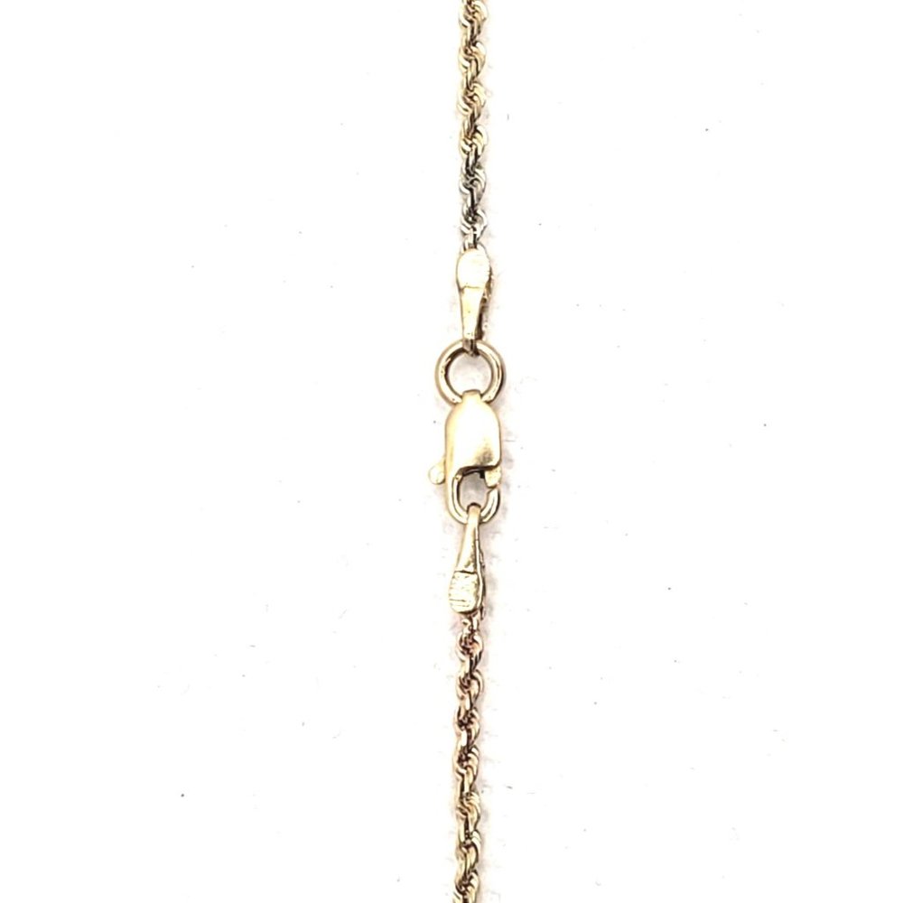 14k Tri-Color Gold 1.6 mm Rope Chain 22 Inches - Picture 7 of 12